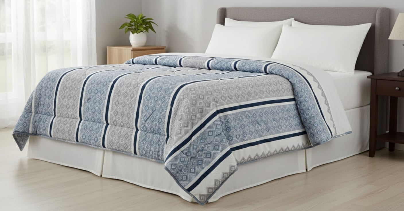 حشوة لحاف مطبوعة بخطوط