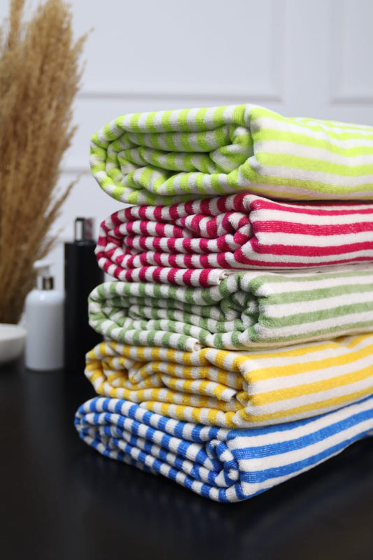 Luxurious striped towel with elegant tassels